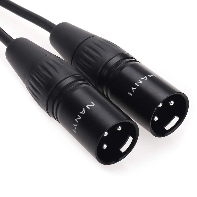 XLR Microphone Splitter Audio Cables NANYI XLR to XLR Patch Cables 3-Pin XLR Male to Male mic Cable DMX Cable Patch Cords with Oxygen-Free Copper, 1.5Meters XLR Male To Male -1.5 Meters