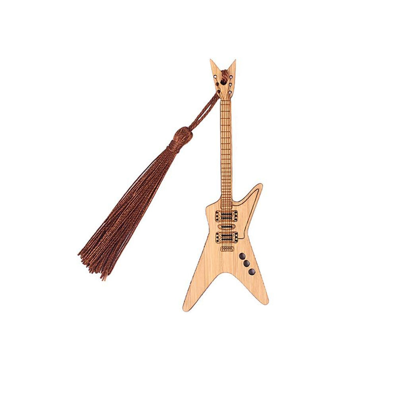 Alnicov Design Guitar Bamboo Bookmark With Tassels For DIY Projects and Gifts Tags-1C14