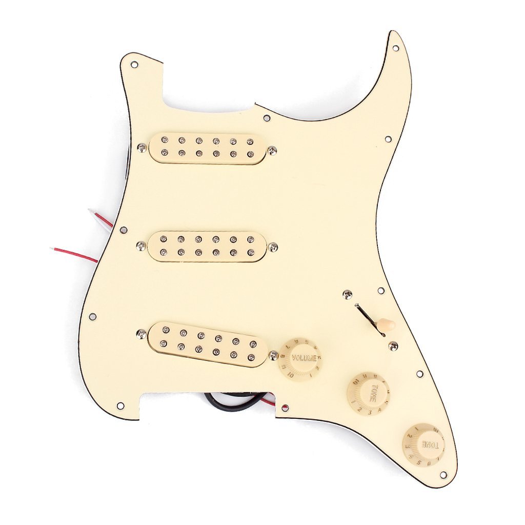 Alnicov 3-ply Loaded Prewired Pickguard SSS,cream