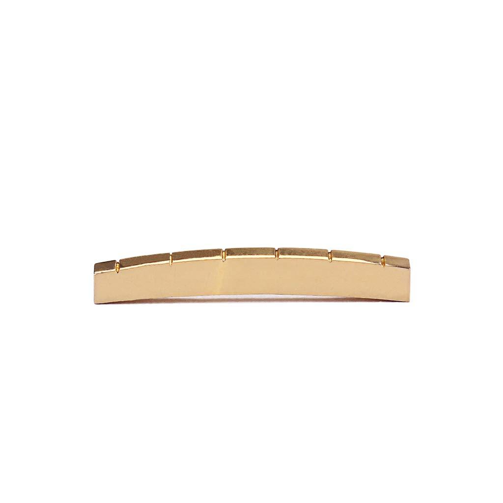 Alnicov 6 String Brass Gold Bridge Nut for Electric Guitar,Gold