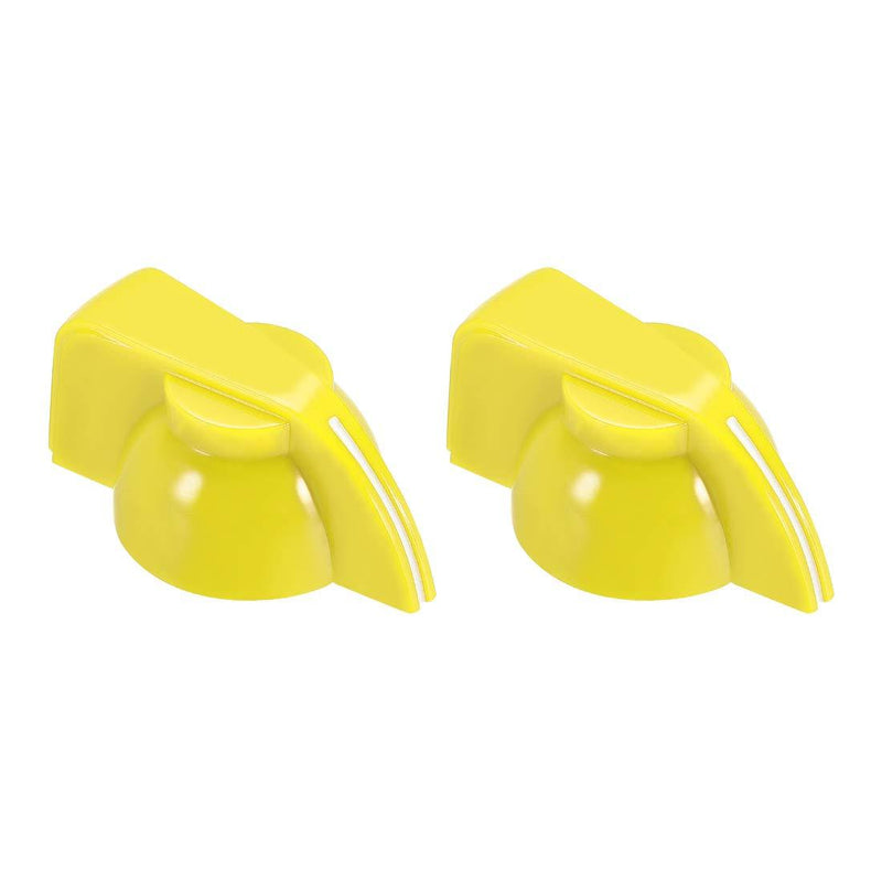 sourcing map 2pcs 6.4mm Shaft Hole Potentiometer Knobs for Volume Adjustment Guitar Knob with Set Screw, Yellow