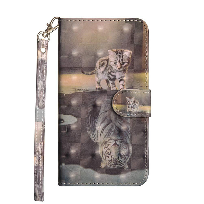 Samsung Galaxy A42 5G Phone Case 3D Shockproof Wallet Flip Bumper Cover Magnetic Closure with Card Slots Kickstand Protective Skin for Samsung Galaxy A42 5G - Cat & Tiger