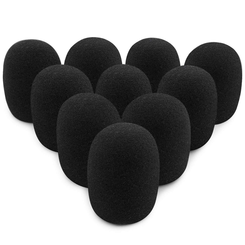 Colorful Handheld Stage,Thick Microphone Windscreen Foam Cover Karaoke Dj Mic Wind Covers Top Grade Washable for Ktv Stage Device Performance Outdoor Activities Headset 10 Pack (Black) Black
