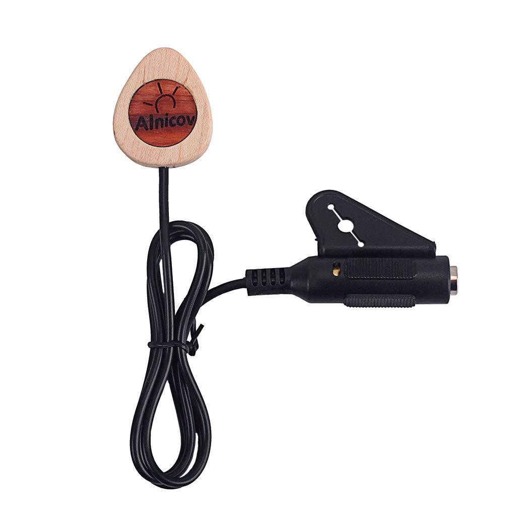 Alnicov Guitar Pickup Wood Piezo Contact Microphone Pickup For Guitar Violin Banjo Mandolin Ukulele Guitar,maplewood