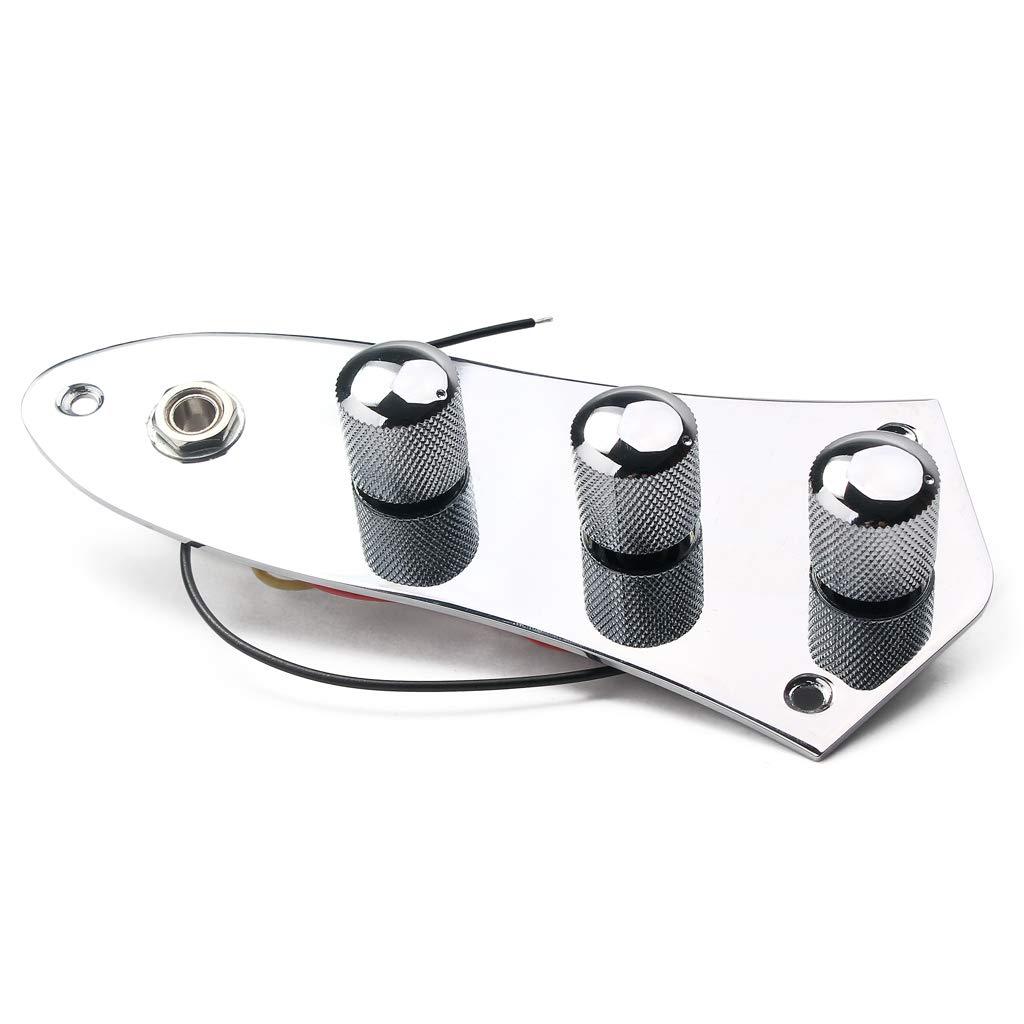 Alnicov Guitar Control Plate Wired Fully Loaded for JB Style Bass Guitar,Chrome