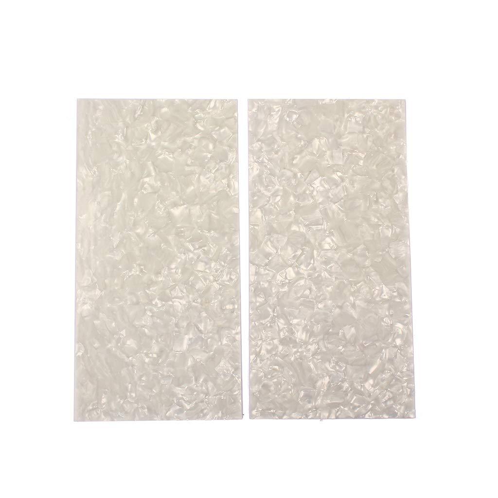 Alnicov Guitar Veneer,Celluloid Guitar Head Veneer White Pearl Sheet Luthier 2PCS