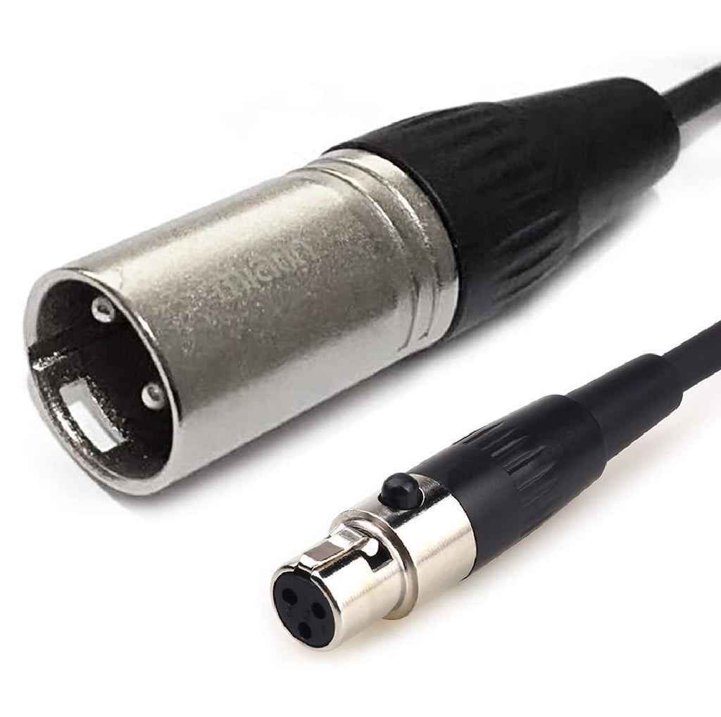 Mini-XLR Female to XLR Male Microphone Patch Cable, Mini XLR 3 Pin Pro Lapel Audio replacement Cable -0.5Meter mini-XLR Female to XLR Male 0.5Meter -1PCS
