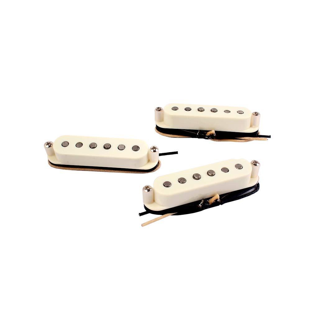 Alnicov Single Coil Pickups SSS Alnico 5 Neck/Middle/Bridge Pickups for ST Electric Guitar 3PCS/Set Cream White