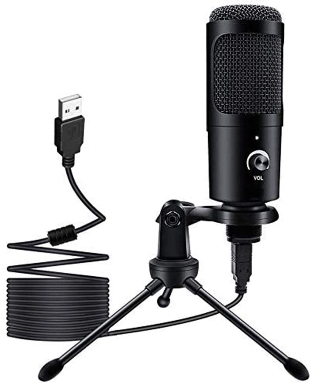 USB Microphone, Gaming Podcasting Microphone Condenser Computer PC Microphone with Tripod Stand Studio Recording Mic for Gaming, Streaming, YouTube,Singing, and Conference for Laptop Desktop