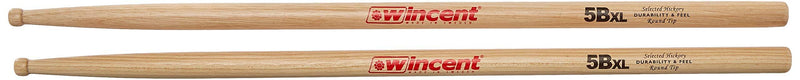 Wincent - 5BXL Round Tip Hickory Drumsticks (pair)