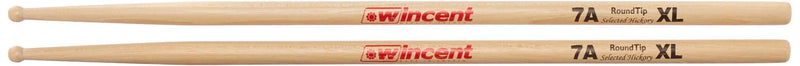 Wincent - 7AXL Round Tip Hickory Drumsticks (pair)