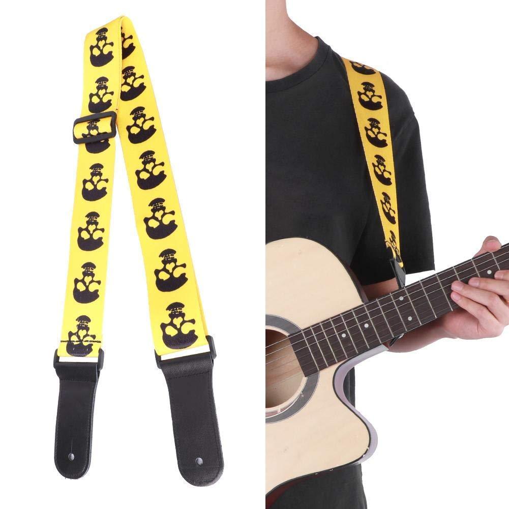 Valentine's Day PresentGuitar Strap, Bass Strap, long use time Adjustable guitar strap friends for home lover bass electric guitar(yellow) yellow