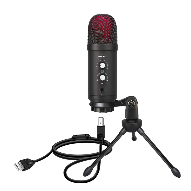 ShuOne USB Microphone, Condenser Microphone Metal Mic with Tripod Stand for Streaming, Zoom, Podcasting, Gaming, Recording, YouTube, Twitch, Discord, Compatible with Windows or Mac OS