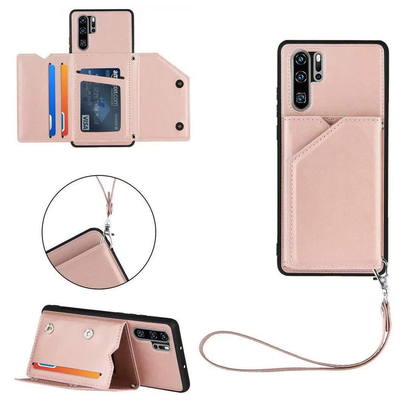 FHXD Compatible with Samsung Galaxy S30 Ultra Case with Card Holder PU Leather Flip Wallet Case Cover [Screen Protector] Card Slots and Stand Function Shockproof Cover-Rose Gold Samsung Galaxy S21 Ultra 5G Rose Gold