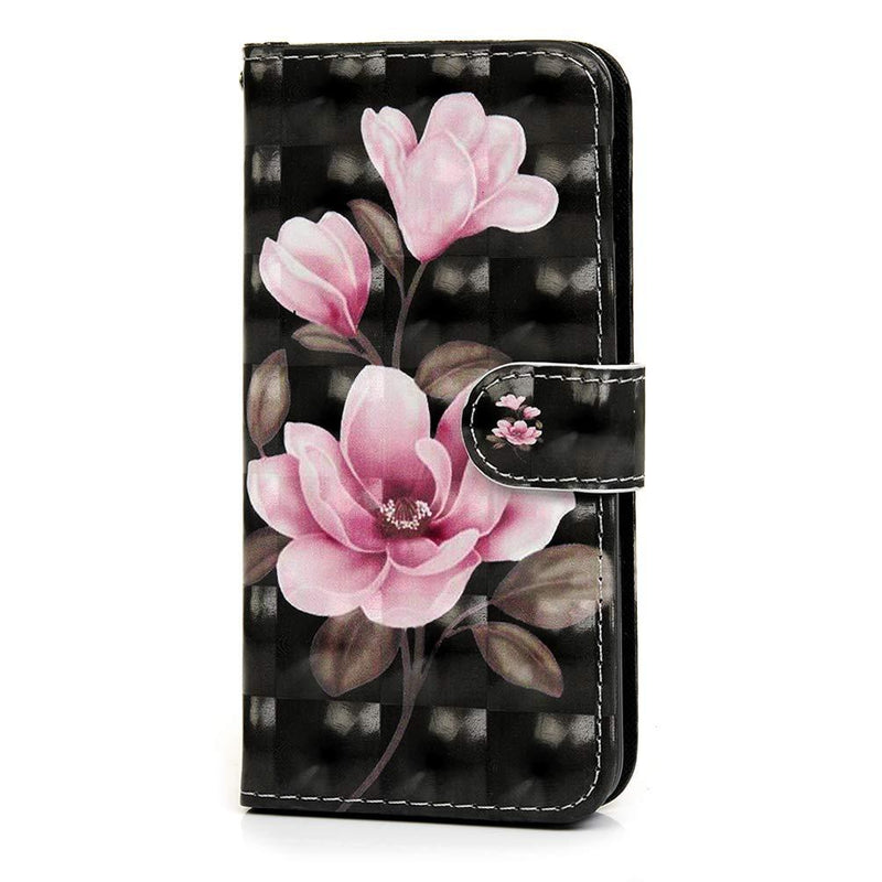 Samsung Galaxy A72 Phone Case 3D Shockproof Wallet Flip Bumper Cover Magnetic Closure Full Protection with Card Slots Kickstand Protective Case for Samsung Galaxy A72 - Pink Flower