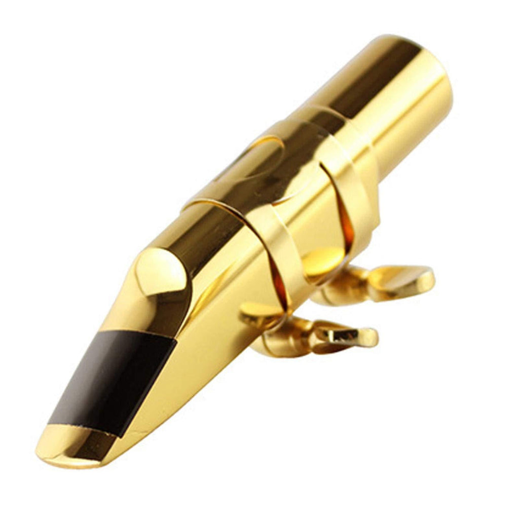 MOVKZACV Saxophone Mouthpiece, Sax Metal Mouthpiece With Cap for Saxophone Professionals and Beginners (Gold) 5c