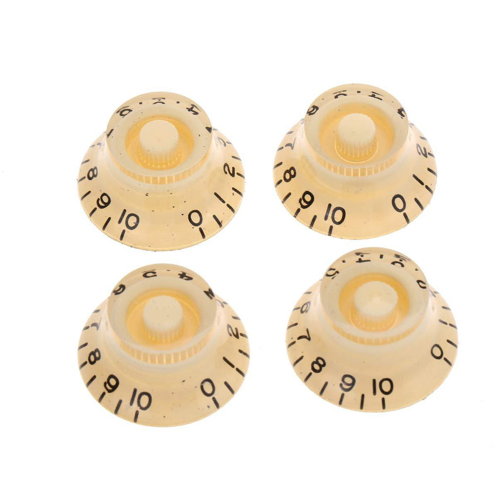 Musiclily Pro Inch Size Guitar Top Hat Bell Knobs Compatible with USA Made Les Paul Style Electric Guitar, Cream (Set of 4)