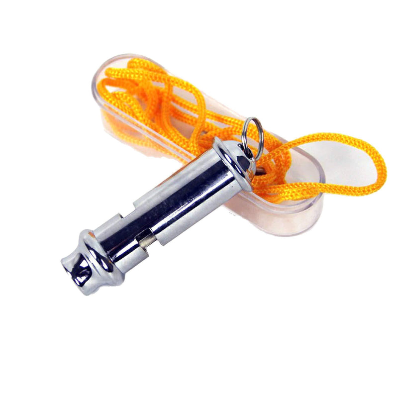 Metal Police Whistle with Lanyard: Super Loud Emergency Distress/Sports/Dog Whistle