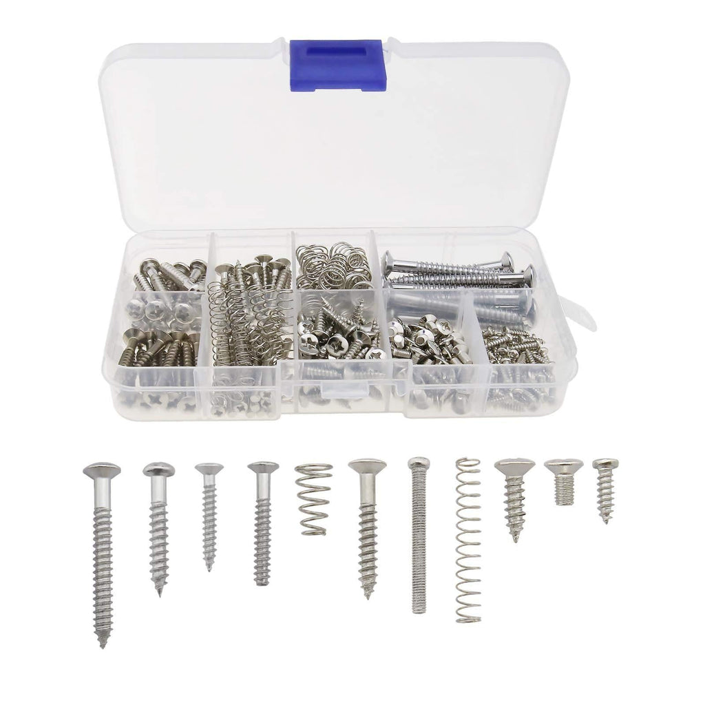 149Pcs Guitar Screws Kit for Electric Guitar Bass Bridge Pickup Tuner Switch Neck Plate Pickguard with Storage Box 9 Types