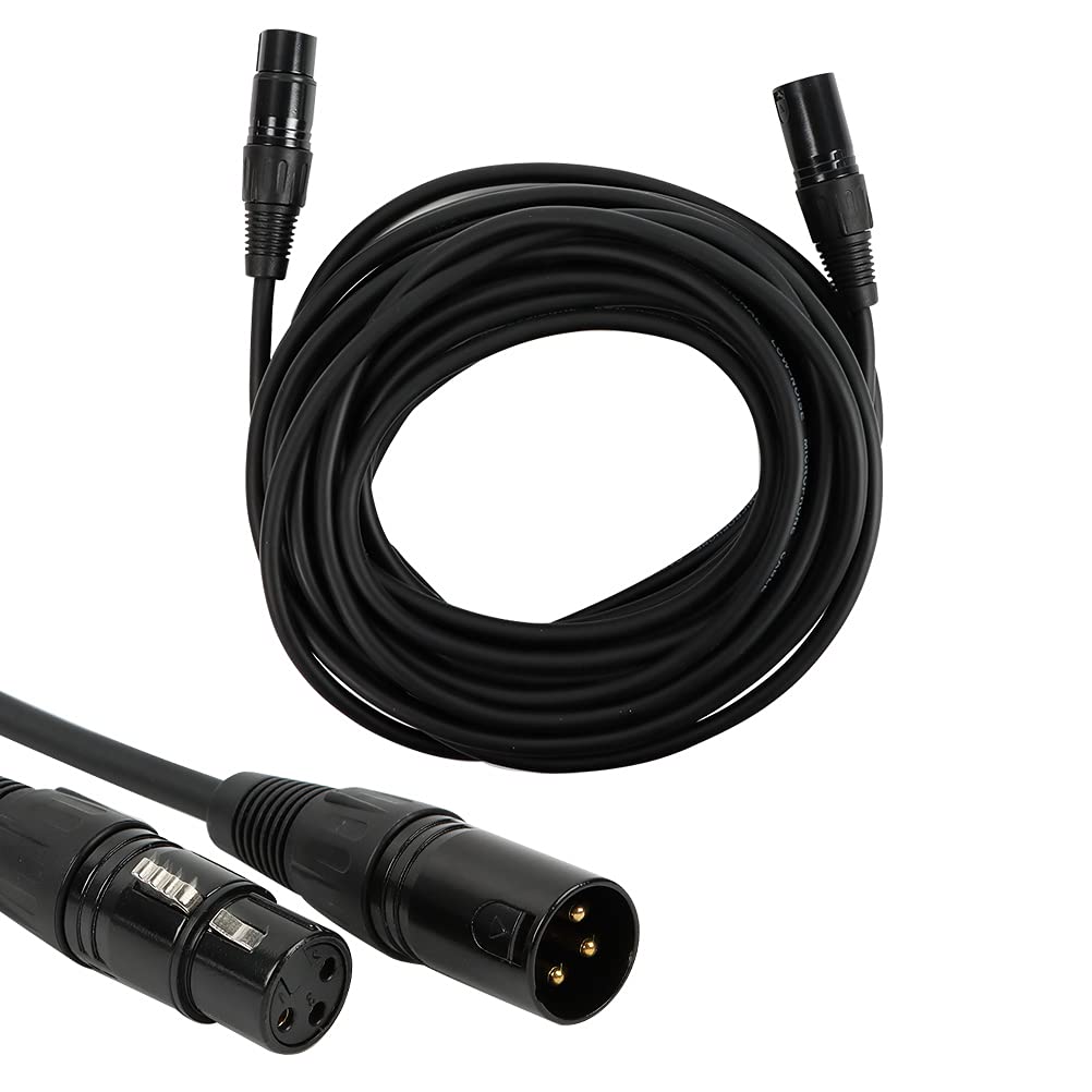XLR Cable 10M, XLR Male To Female Cable Audio Microphone Cable Used For Microphone Cable Adopts Balanced Transmission Mode, XLR Lead Microphone Cable(Black) 10M/Roll