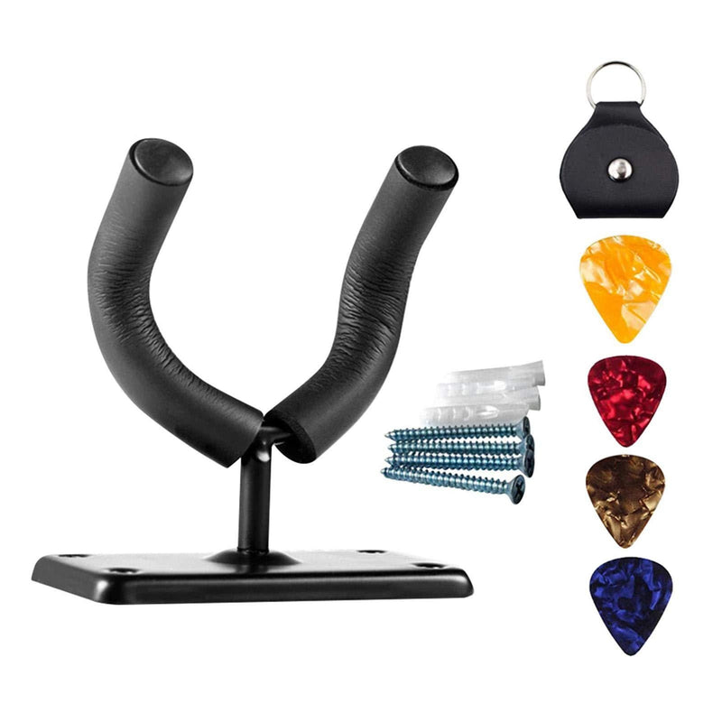 MOVKZACV Guitar Hangers Hooks Guitar Stand Storage Holder Home Office With Picks Wall Mount Display Acoustic Guitar Wall Mount Hanger Hook Black