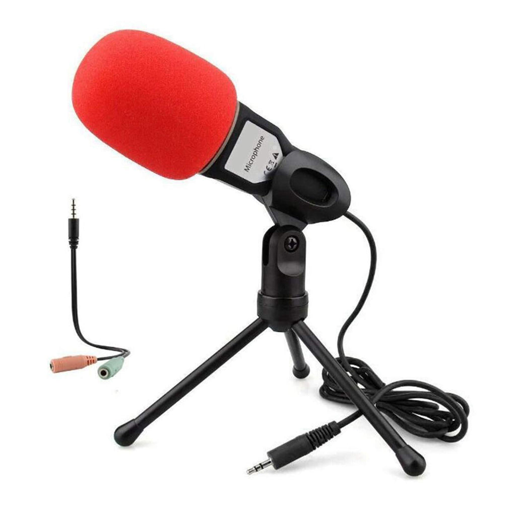 SH-RuiDu Condenser Microphone, Professional Studio Sound Recording Mic with Mount Stand, 3. 5MM Plug and Play Omnidirectional Computer Microphone for Broadcasting, Recording, Chatting and YouTube Black