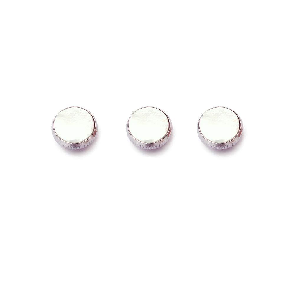 Alnicov White Shell Inlay Trumpet Finger Buttons Sliver for Trumpet Replacement 3pcs