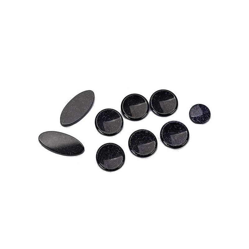 Alnicov Saxophone Key Buttons,9 Pcs Blue Sandstone Sax Key Inlays Buttons for Alto Tenor Soprano Saxophone