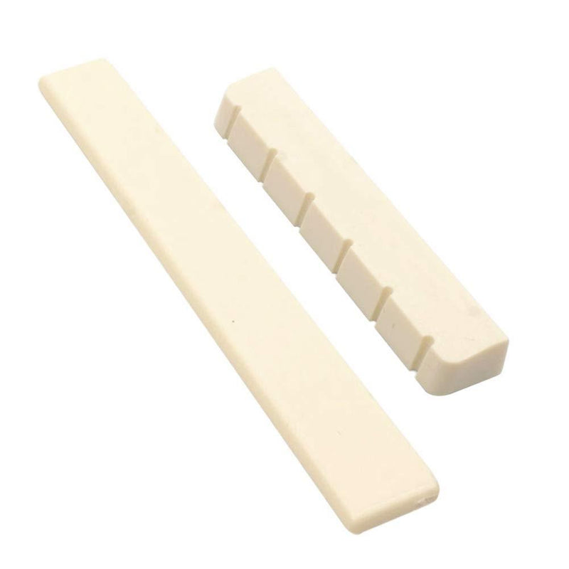 Alnicov Guitar Saddle Nut Cattle Bone Slotted for 6 String Acoustic Guitar Replacement