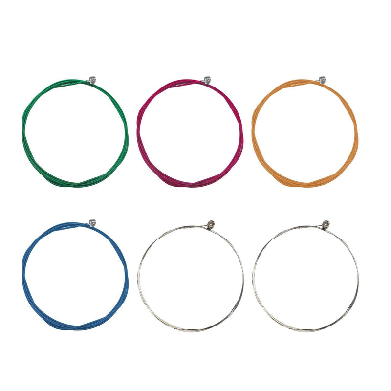 ITME Guitar Strings 6-pack of 3 Sizes and Multi-coloured Replacement Steel Strings for Acoustic Guitar