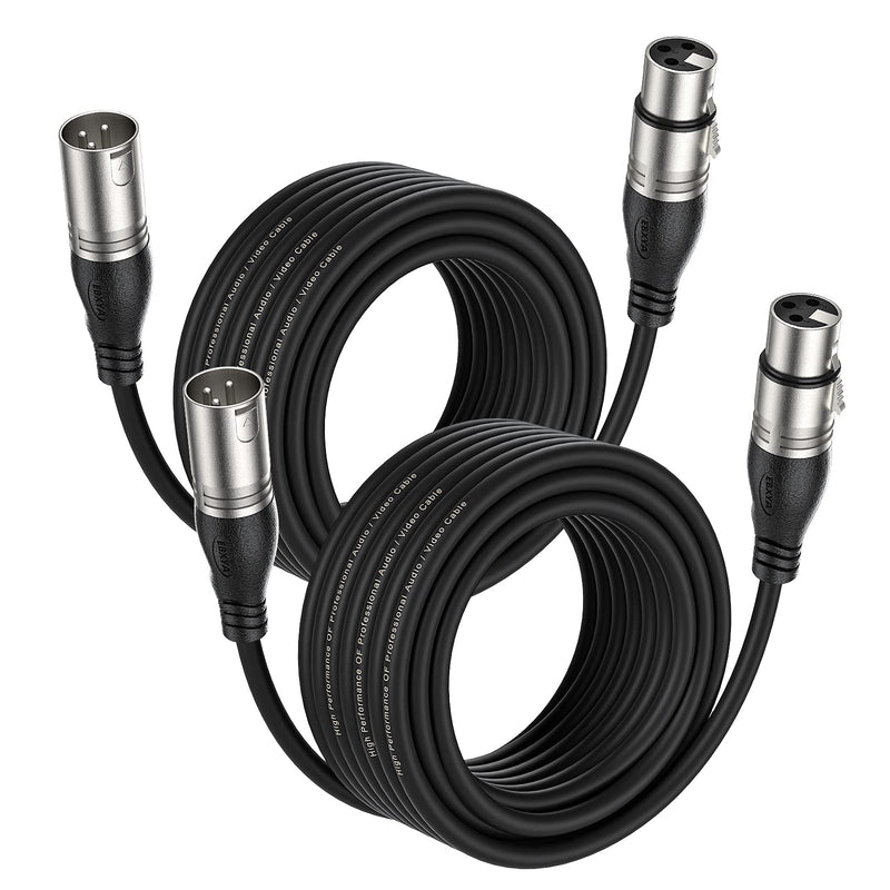 XLR Cable EBXYA XLR Microphone Cable 10M/30FT 2 Packs -3 Pins Balanced XLR Male to Female Stage Patch Cable DMX Cable for Microphone Audio Mixer 10M 2Pack