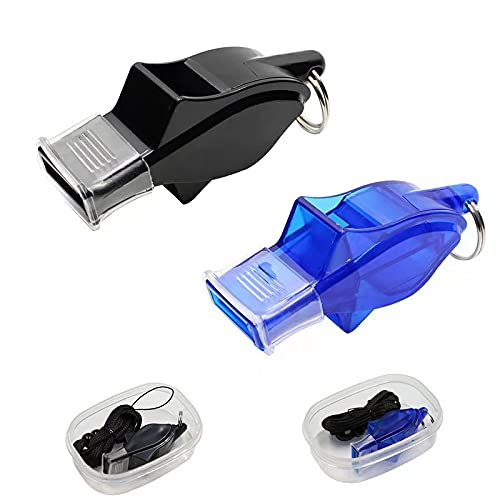 Whistle,2 PCS Plastic Referee Whistle with Lanyard Ideal for Coaches, Referees, and Officials