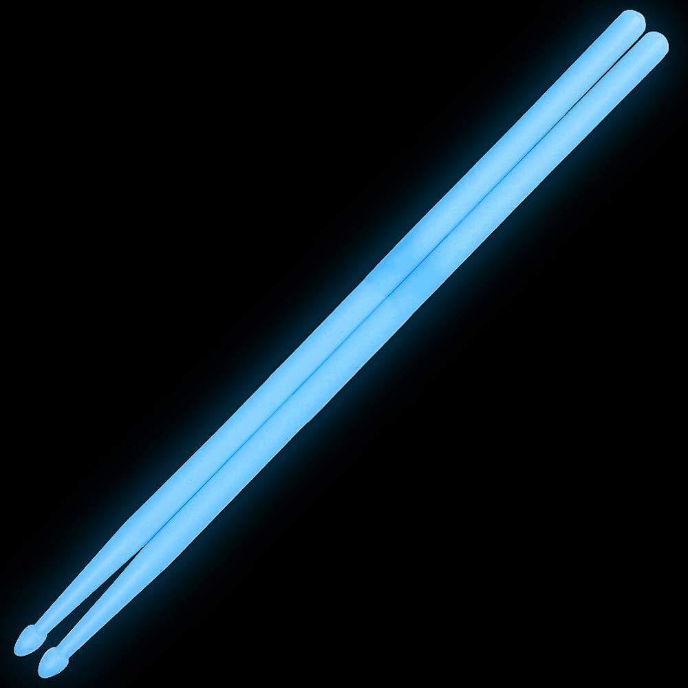 Alnicov 1 Pair Luminous Drumsticks Light Up,5A Fluorescent Drum Sticks for Musical Instrument Percussion Accessories Blue