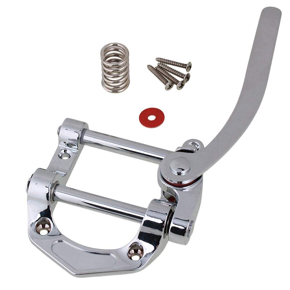 Alnicov Guitar Tremolo Unit Vibrato Bridge,Vibrato Tailpiece Tremolo for Tele,SG,LP,ETC Electric Guitars Chrome