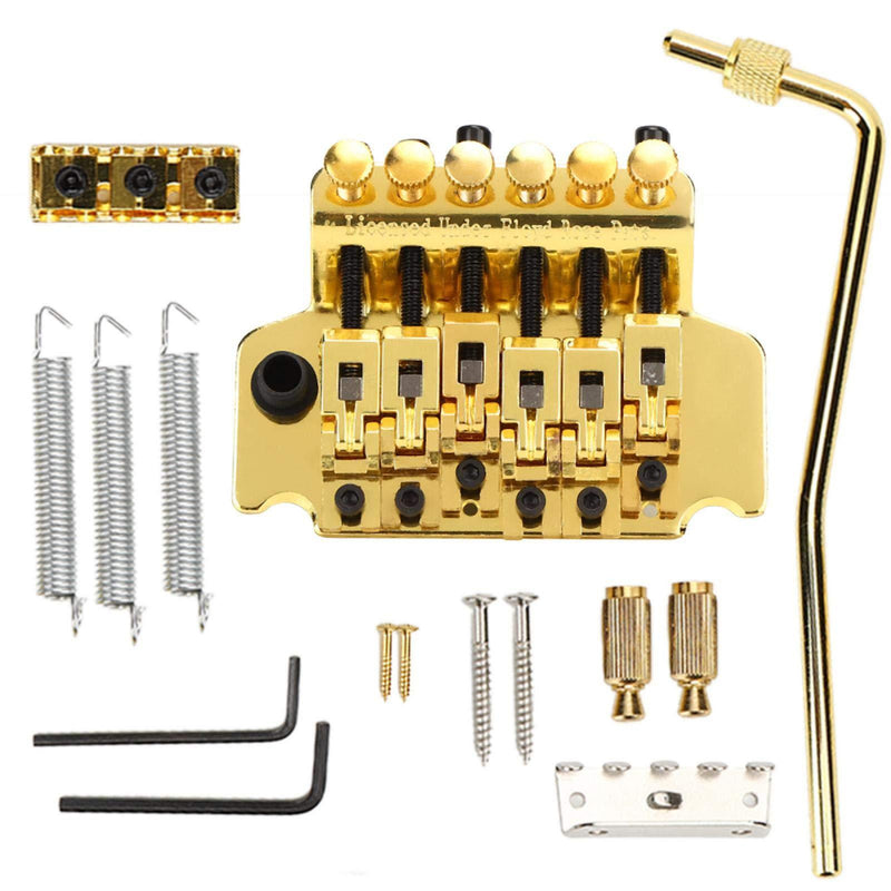 Electric Guitar Tremolo Bridge System Metal Vibrato Bridge for Floyd Rose Style Replacement(Gold) Gold