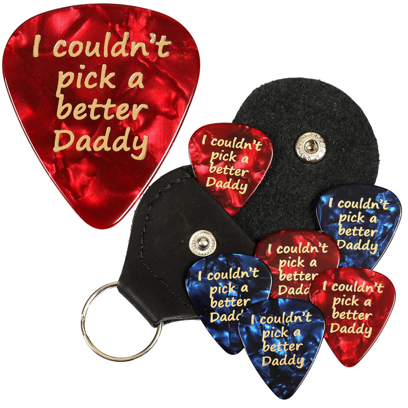 6 I couldn't pick a better Daddy Guitar Picks With Leather Plectrum Holder Keyring