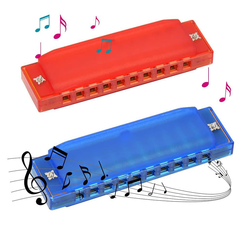 2 Pcs Harmonica 10 Hole 20 Tunes Diatonic Harmonica with Storage Bag Suitable for Beginners Homophonic Harmonica, Children’s Gifts, Students Wind Instruments