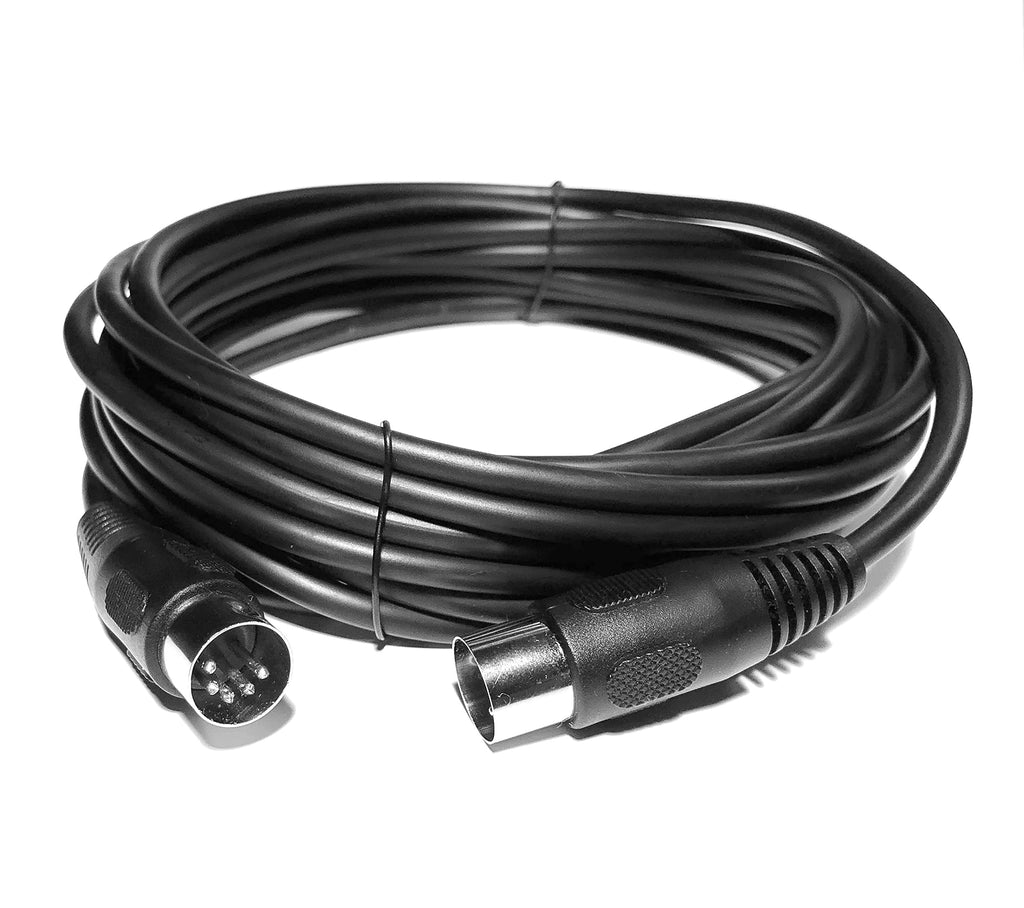 Midi 5m 5-pin Din Audio Cable Lead Cord. 5 Cores. For Electronic Instruments: Keyboards, Synths, Sequencers, Electronic drums, Drum machines, Effect Processors, Samplers, Multi-Effects etc. by OME black