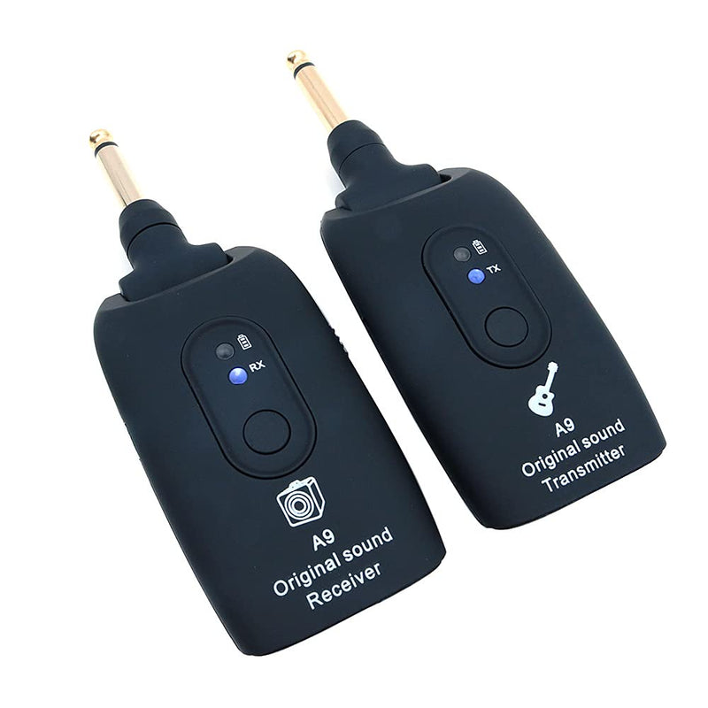 Alnicov Guitar Wireless System 2.4GHz Wireless Guitar Transmitter and Receiver for Electric Guitar Bass Violin A9 Black