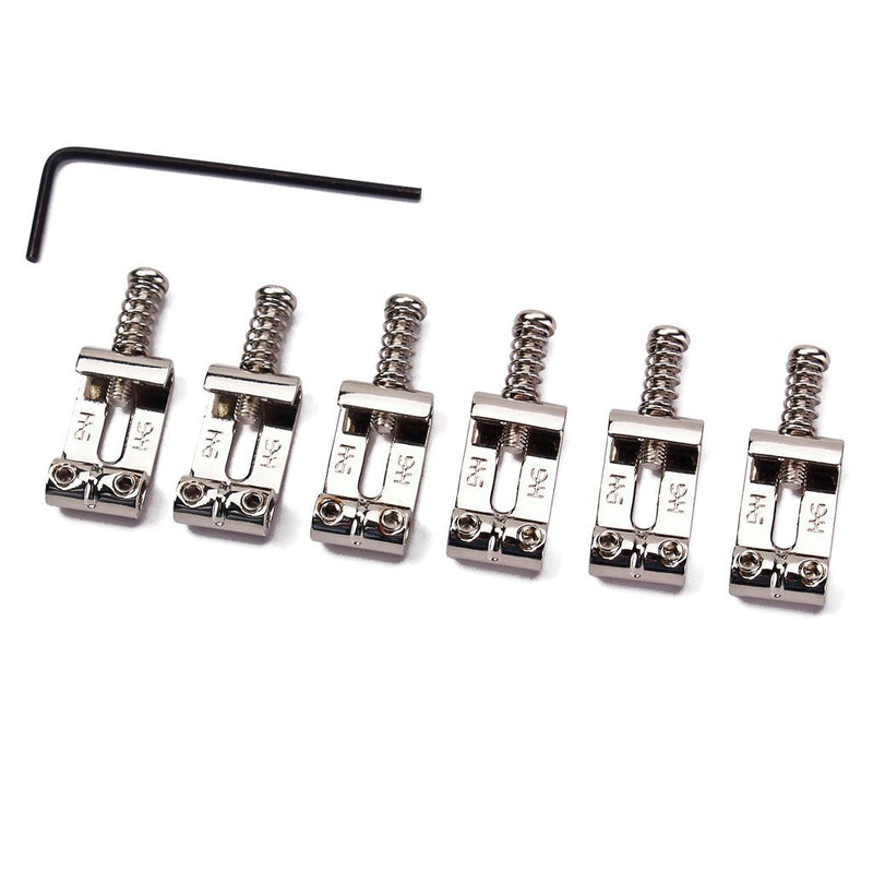 Alnicov Electric Guitar Saddle,6 Roller Bridge Saddles for Strat Tele Electronic Guitar Chrome