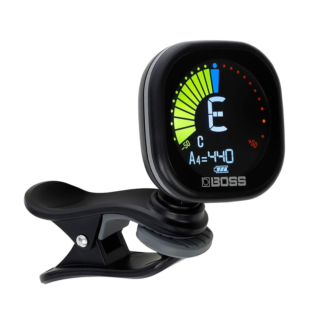 BOSS Tu-05 Rechargeable Chromatic Clip-On Tuner for Guitar, Bass And Ukulele | Reliable And Precise Battery Powered Tuner with Large High-Contrast Colour Display And BOSS Warranty