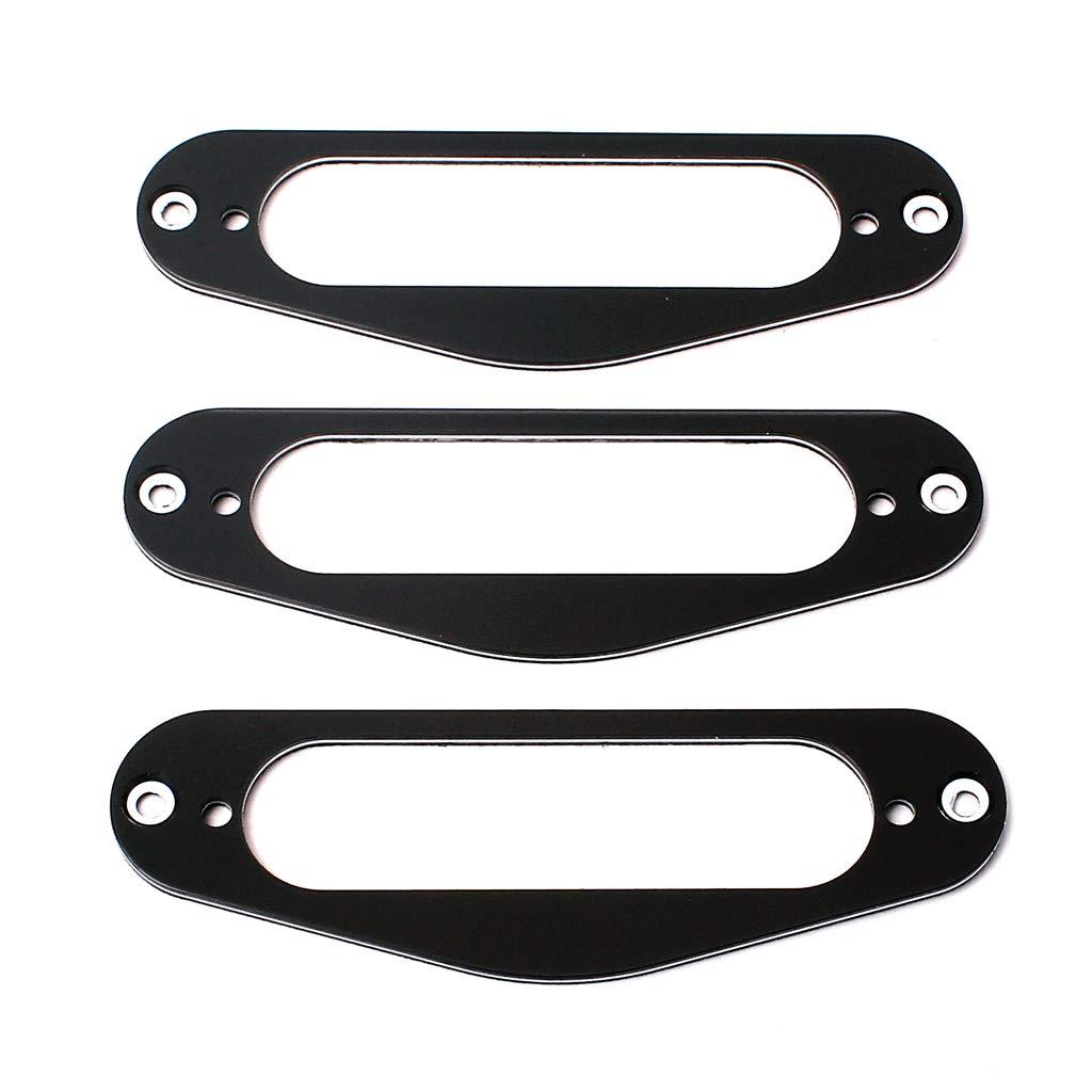 Alnicov 3 Pcs Metal Single Coil Surround Pickup Plate Mounting Ring for TL Electrical Guitar Black