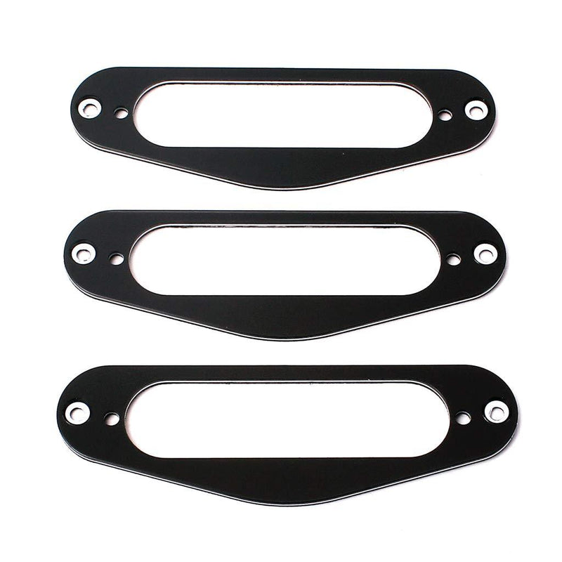 Alnicov 3 Pcs Metal Single Coil Surround Pickup Plate Mounting Ring for TL Electrical Guitar Black