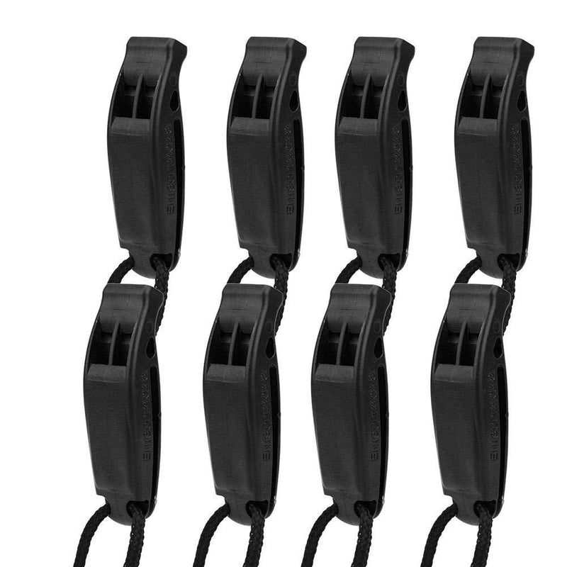 7.2x2x1.5cm 8PCS KS-923 Water Sports Whistle, Emergency Whistle, Group Contact For Life Jacket Accessory(black)