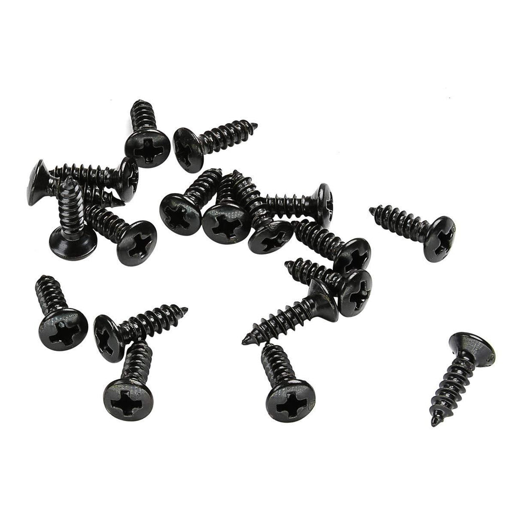 Musiclily Basic 2.5x10mm Metal Metric Thread Guitar Truss Rod Cover Mounting Screws for Epiphone Les Paul Style, Black (Set of 20)