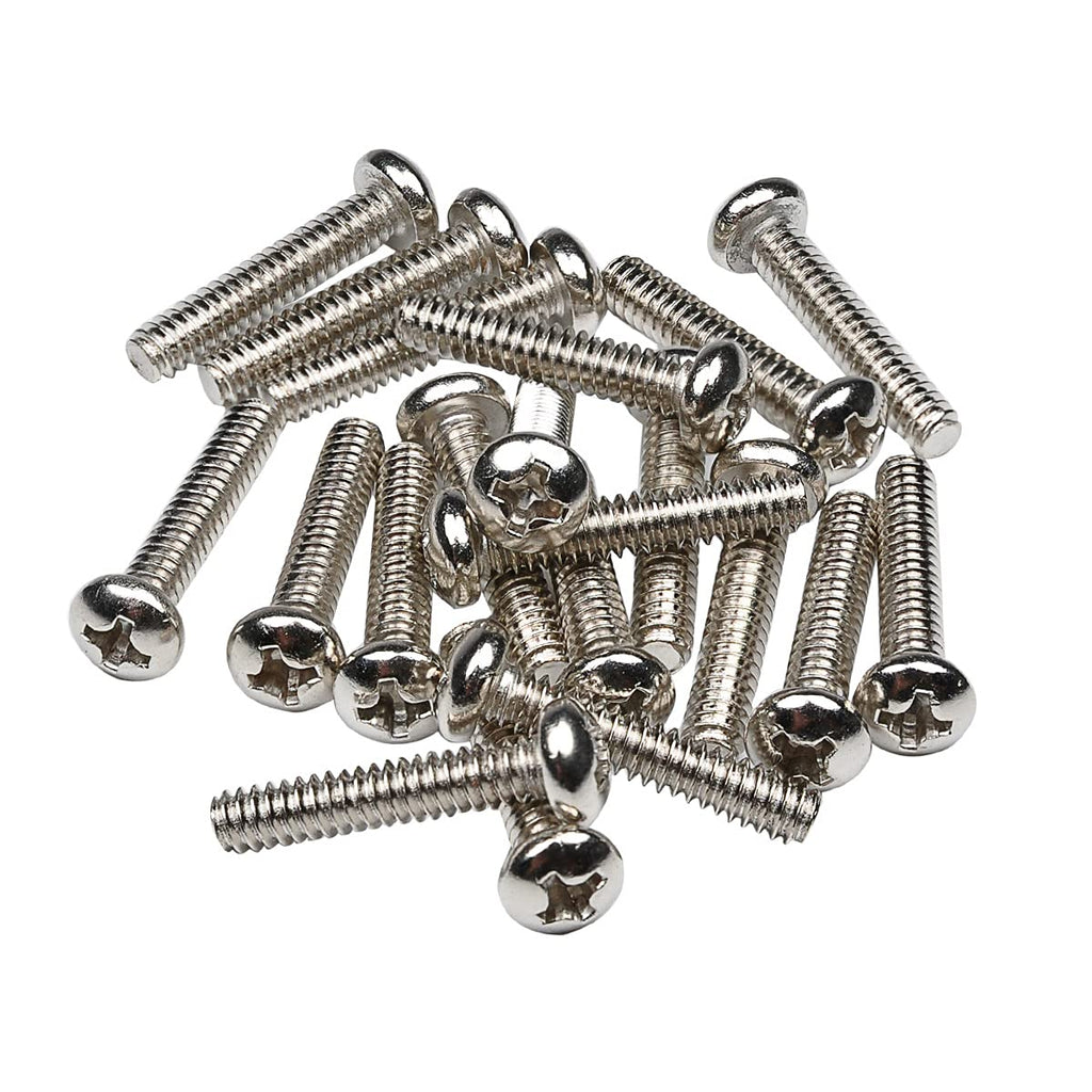 Musiclily Basic 3.5x20mm Metal Metric Thread Strat Style Single Coil Pickup Mounting Screws for Stratocaster ST Electric Guitar, Nickel(Set of 20)