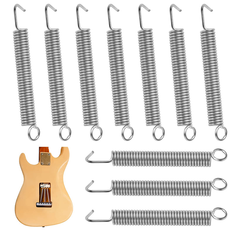 10 Pieces Guitar Tremolo Spring, Elastic Guitar Bridge Springs Noiseless Tremolo Springs Heavy Duty Stratocaster Replacement Guitar Accessories