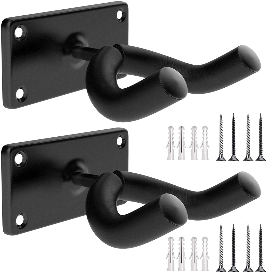 Metal Guitar Hook, 2-Pack Guitar Wall Hanger, Wall Hook Holder Standfor All Size Guitars Bass Mandolin Banjo Ukulele Acoustic and Electric Guitars Classical Guitar and All String Instruments