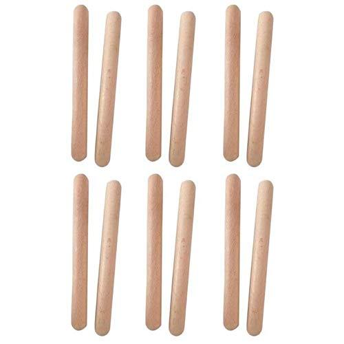 Yantan 6 Pairs Wood Claves Musical Percussion Instrument Rhythm Sticks Percussion Rhythm Sticks Children Musical Toy
