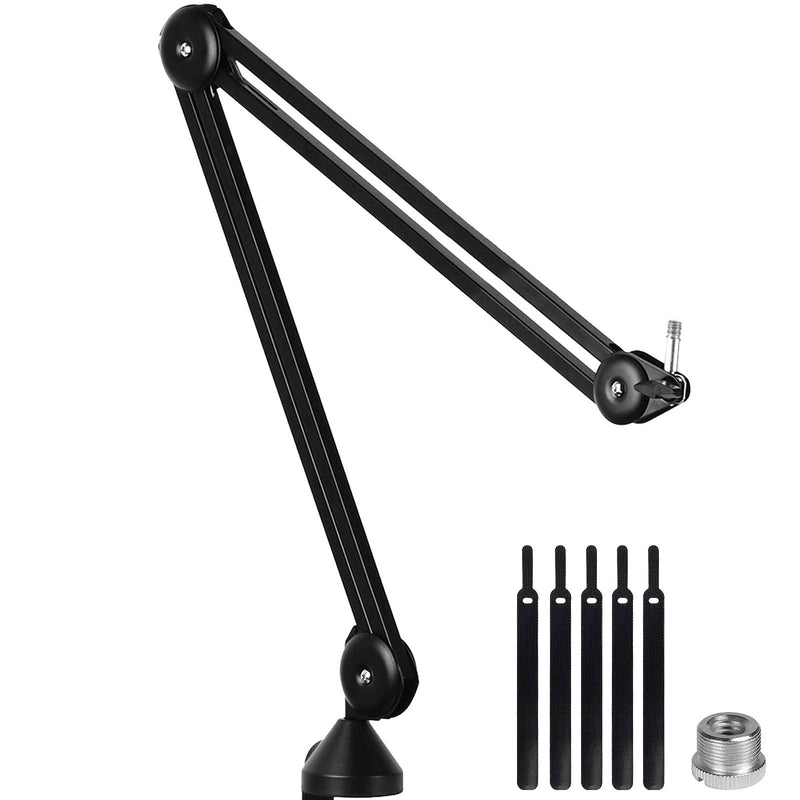 LANUCN Boom Arm 2nd Generation Mic Stand - 3/8 5/8 Upgraded Desktop Microphone Stand with Anti-shaking Desk Clamp, Long Mic Suspension Boom Holder for Blue Yeti Nano Snowball Ice and Other Mics V50 boom arm